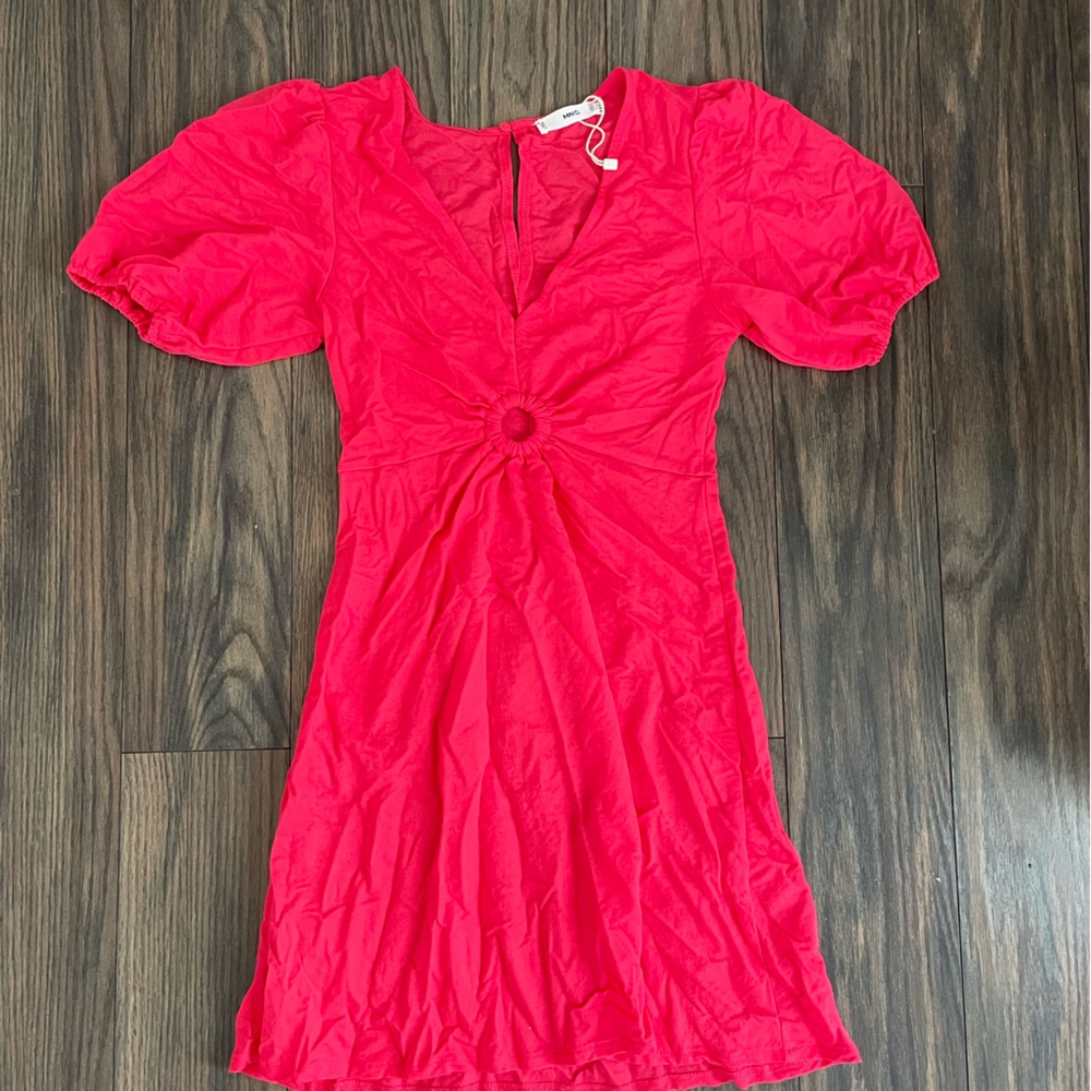 Mango pink mini dress size 2 with cut out
